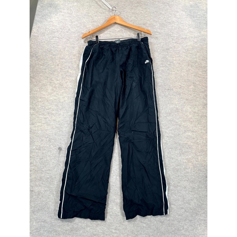Vintage Nike Track Pants Womens M (8-10) Black Striped Elastic Waist Athleisure